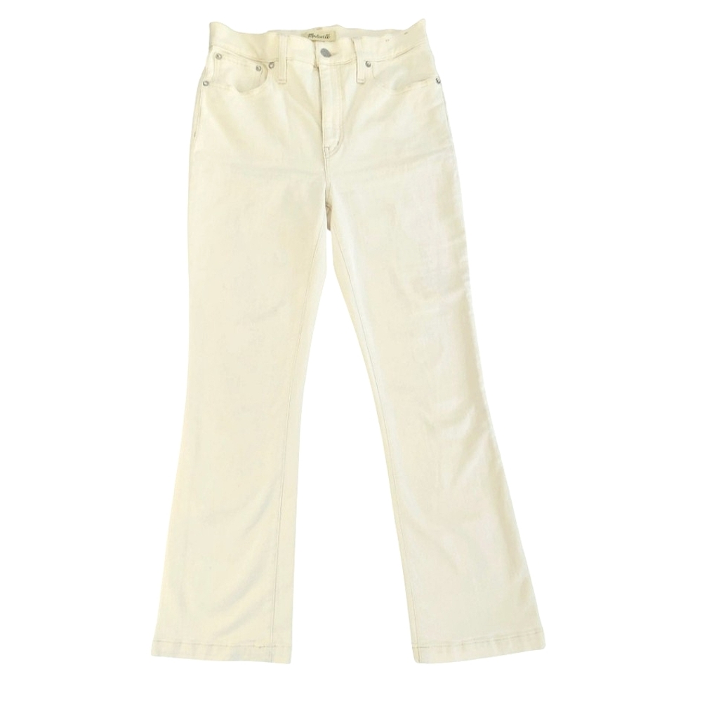 Madewell Women's Mid Rise Kick Out Crop Jeans in Creamy Vintage Canvas - Picture 2 of 12